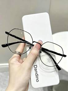 Green Round Fashion Non-Prescription Glasses Unisex Metal Frame Glasses, Suitable For Street Photography, Vacation, Fashion Outfits, And Casual Daily Wear - Multicolor - View 8