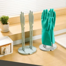 1pc Hand-Shaped Glove Drying Rack With Drainage Tray Design Rubber Dishwashing Glove Holder, Multi-Functional Towel And Cleaning Cloth Storage Rack, Kitchen Bathroom Countertop Organizer, Practical Home Accessory And Holiday Gift - Multicolor - View 6