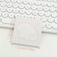 Vintage-Style Square Notebook With Little Wings - Hibiscus Square Notebook, Non-Adhesive - Sweet Pink Floral Pattern, Adorned With Polka Dots And Stars - Suitable For Office, School, And Home Organization, Pink And Blue Themed Paper Products. - one-size - View 9