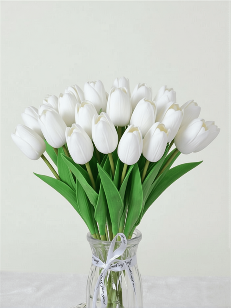 8/12pcs Artificial Tulip Flowers, Living Room Dining Table Decor, Wedding Celebration Decoration, Photography Props, Suitable For Living Room And Bedroom Decoration - Dusty Pink - View 13