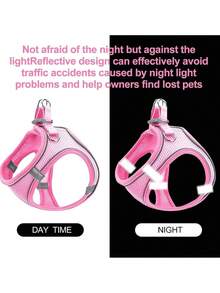 1pc Chest & Leash Harness Set, Backpack Style Pet Leash Harness, Cat Dog Chest Harness Breathable Reflective Escape Proof Outdoor Leash/Small Dog Harness, Breathable Mesh Step-In Vest Harness, Reflective Soft Padded Harnesses Small Sized Dog For Walking - Multicolor - View 5