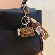 Móc khóa túi mini họa tiết da báo phong cách Maillard, dây đeo móc khóa, charm treo túi, phụ kiện ô tô thời trang, trang trí ba lô mùa thu đông - Nhiều màu - Xem 14