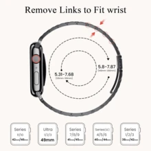 Dây đeo tương thích với Apple Watch 40mm 38mm 41mm 42mm (Series 11 10) dành cho Nữ/Nam, Dây đeo thay thế bằng thép không gỉ mỏng tương thích với đồng hồ Series 11 10 9 8 7 6 5 4 3 2 1, SE. - màu đen - Xem 6