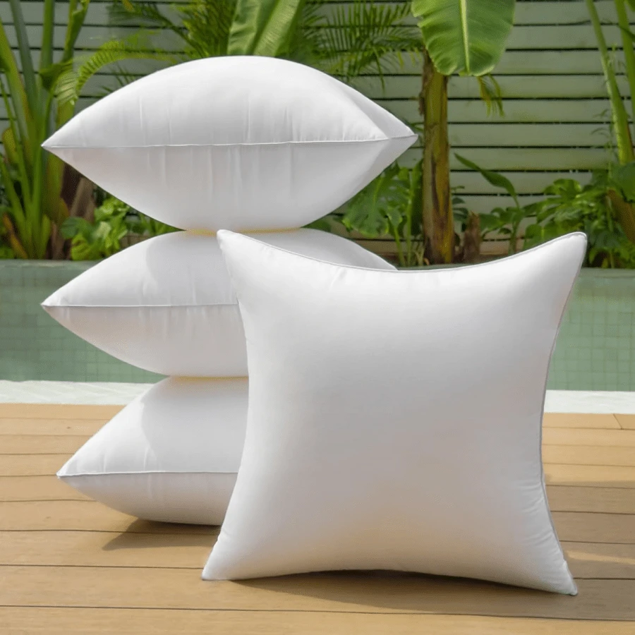 Ultra Fluffy 4 Pack Square Pillow Inserts Hypoallergenic Microfiber Cushion Inner Pads - White - View 1