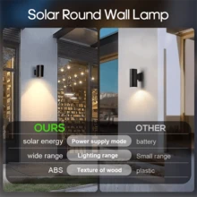 1pc LED Wall Light Outdoor Lighting, Solar Powered, Light Sensing Control, Warm Light, Outdoor Solar Wall Light, Used For Garden, Courtyard, Garage, Porch, Balcony Lighting - Solar - View 5