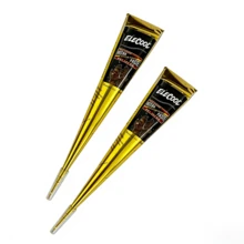 12pcs Henna Tattoo Paste, Brown/Black/Red, Temporary Henna Tattoo, Semi-Permanent Henna Tattoo Paste, Waterproof Henna Tattoo Paste For Body Art And Painting - 黑色 - 查看 13