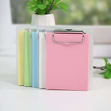 Macaroon Color Desktop Splint Portable Mini Pocket 100 Sheets Note Book , Including A7 Board Clip And Blank Note Paper Record Office Message Board Ins Style Color Splint Note Book ,Portable With Clip Design, Suitable For Receipts, Bills, Office, Travel, And Home Use, Work Notebook, Office Supplies - Notepad - View 2