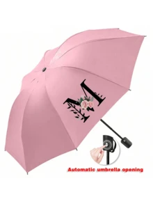 Paraguas plegable, paraguas para la lluvia, paraguas para el sol, esencial de viaje, paraguas de bolsillo mini de doble uso portátil con protección solar, paraguas totalmente automático, protección UV, reforzado, unisex, a prueba de viento, paraguas plegable compacto. - Paraguas estampado - Ver 22