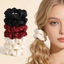 7pcs High-End Satin Hair Scrunchies, Women Ponytail Holders, Suitable For Various Occasions,Travel,Birthday - Multicolor - View 3