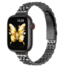 Dây đeo tương thích với Apple Watch 40mm 38mm 41mm 42mm (Series 11 10) dành cho Nữ/Nam, Dây đeo thay thế bằng thép không gỉ mỏng tương thích với đồng hồ Series 11 10 9 8 7 6 5 4 3 2 1, SE. - màu đen - Xem 9