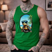 Men's 100% Cotton Gym T-Shirt Launch - Green - View 2