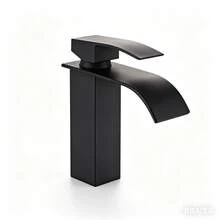 Hotel-Style Matte Black Waterfall Basin Faucet Minimalist Luxury Design Universal For Home & B&B - Black - View 5