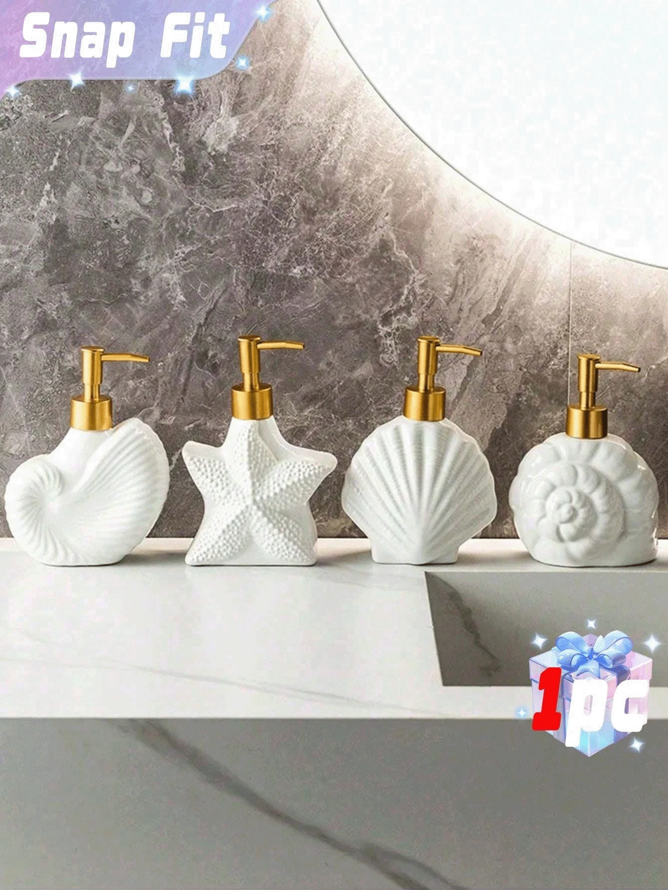 1 chai đựng sữa dưỡng thể và sữa tắm bằng nhựa cao cấp, kiểu dáng đơn giản, sang trọng, có nắp đậy riêng. - 1 mảnh màu trắng - Xem 1