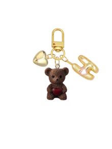 Letter Teddy Bear Keychain, With Gold Bubble Letter A-Z Keychain, Cute Teddy Bear Bag Charm Pendant, Suitable For Handbags, Wallets, Backpacks, Travel Bags, Decorative Keychain, Suitable For Gym, Classroom, Matching Games, Suitable For Daily Use, Vacation, Travel, School, Shopping, Gifts For Girls, Teens, Women, Friends, Perfect For Valentine's Day, Mother's Day, Birthday, Christmas, Holidays And Other Occasions - Multicolor - View 32