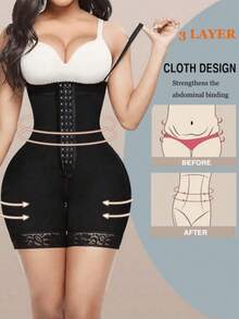 1pc Adjustable Black Shapewear Jumpsuit For Women, Butt Lifting & Waist Cinching, Suitable For Various Occasions And Activities - Black - View 9
