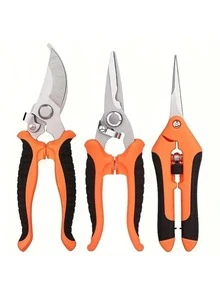 Set Gunting Pangkas Taman 3pcs/2pcs/1pc, Gunting Pangkas Tajam dan Gunting Lurus dari Baja Tahan Karat dengan Pegangan Ergonomis Anti Selip, Cocok untuk Bunga, Tanaman, Bonsai, dan Ranting Halus - A - View 13