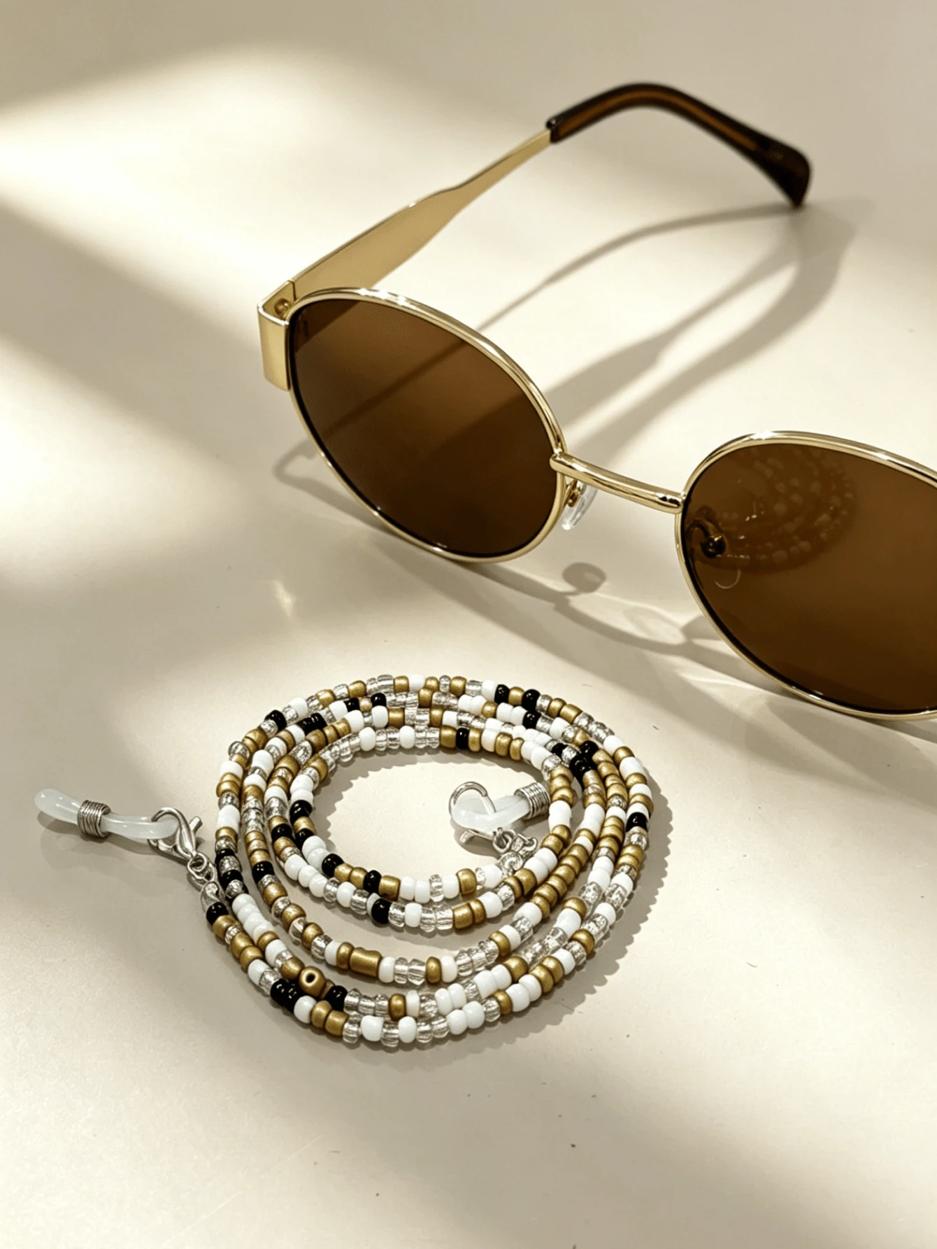 Nuevo conjunto de gafas y estuche con marco ovalado de estampado de leopardo, marco de metal estilo Y2K europeo y americano, medio oriental, versátil para salidas de moda, conducir, usar computadora, golf, regalos, uso diario, playa en verano - Multicolor - Ver 1