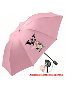 Paraguas plegable, paraguas para la lluvia, paraguas para el sol, esencial de viaje, paraguas de bolsillo mini de doble uso portátil con protección solar, paraguas totalmente automático, protección UV, reforzado, unisex, a prueba de viento, paraguas plegable compacto. - Paraguas estampado - Ver 16