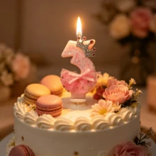 粉色蓬蓬裙皇冠0-9数字生日蜡烛，女孩一周岁生日蛋糕装饰，公主主题生日派对用品，婴儿派对甜点桌装饰，闪光薄纱裙数字蜡烛，生日拍照道具，一周岁生日礼物，生日派对装饰，女孩一周岁生日派对，公主主题生日派对，甜点桌，生日拍照道具 - 芭蕾裙款式1 - 查看 6
