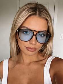 1pc New Cat Eye Retro Glasses, Suitable For Men, Women, Students For Daily Casual, Beach, Street Style, Runway, Party, Perfect Choice - Multicolor - View 4