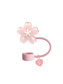 Bouchon de paille portable avec pendentif A-Z et décoration délicate de fleur de cerisier, accessoire de tasse à paille, couvercle de paille réutilisable en silicone anti-poussière, bouchon de paille, convient pour le bureau, le restaurant, le café, la cuisine, la chambre, les vacances, le camping, fournitures de voyage essentielles pour le printemps et l'été. Cadeau d'anniversaire, accessoire de mariage, cadeau de rentrée scolaire, cadeau de la fête des enseignants, cadeau de la fête des mères - Multicolore - Voir 39