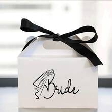 1 Pc Fashion Bride Gift Box, Wedding Decoration Gift Wrap Box, Lightweight & Foldable Gift Boxes With Ribbon, Engagement Gift Box, Wedding Gift Box For Bridal Shower, Bride To Be, Wedding Party Favors - View 6