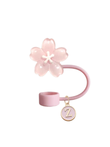 Bouchon de paille portable avec pendentif A-Z et décoration délicate de fleur de cerisier, accessoire de tasse à paille, couvercle de paille réutilisable en silicone anti-poussière, bouchon de paille, convient pour le bureau, le restaurant, le café, la cuisine, la chambre, les vacances, le camping, fournitures de voyage essentielles pour le printemps et l'été. Cadeau d'anniversaire, accessoire de mariage, cadeau de rentrée scolaire, cadeau de la fête des enseignants, cadeau de la fête des mères - Multicolore - Voir 28