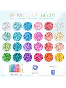 3000pcs/Box Dopamine Color Macaroon Beads Jewelry Making Kit - Multicolor - View 2