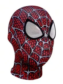 Hasbro 1件套3D主题面具角色扮演服装配饰，均码，3D打印，高品质莱卡面料，全脸面具，角色扮演风格，人物设计，多种亮色混搭，带帽设计，主题服装配饰，适合成人和青少年，角色扮演面具，超级英雄粉丝的完美礼物，弹性全脸面具，适用于万圣节、生日派对、角色扮演，送给朋友和家人的创意礼物，服装配饰 - 均碼 - 查看 13