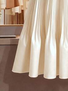 Chân váy mini chữ A màu trơn đa năng dành cho nữ, thanh lịch, giản dị, phù hợp cho kỳ nghỉ, công sở, mặc hàng ngày, du lịch, hẹn hò, mọi mùa. - Màu be - Xem 4