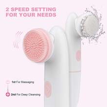 Waterproof Electric Silicone Facial Cleansing Brush, Face Pore Cleaner Washing Device For Home Use - 多色 - 查看 3