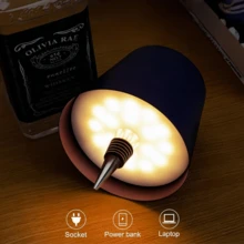 Wireless Wine Bottle Lamp, Wireless Lamp Shade, Dimmable Color, Bottle Stopper Night Light Set, Rechargeable RGB Touch Dimming, Suitable For Home, Bar, Wedding, Party, Perfect Creative Gift - Multicolor - View 3