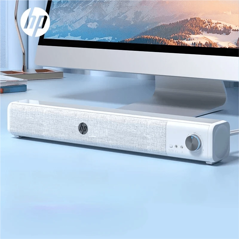 HP WS1Pro Wired Bluetooth Speaker Modern Style Bass Strip Home Speaker Surround Sound High Volume Wired Bluetooth Dual-Mode Computer Audio Original HP Speaker For PC Cellphone Laptop TV - 查看 1
