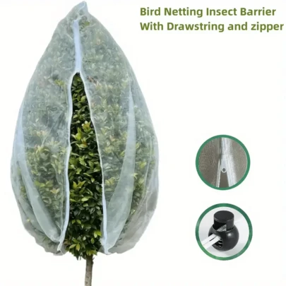 Extra-Thick Garden Netting With Drawstring & Zipper-Insect &Bird Protection For Fruits,Citrus,Flowers Pe Material Insect Netting