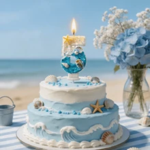 0-9岁海洋主题生日蜡烛，一周岁生日蛋糕装饰，海滩主题生日派对装饰，婴儿派对甜点桌装饰，贝壳和海星闪光蜡烛，生日派对用品，生日拍照道具，一周岁生日礼物，生日惊喜装饰，生日派对装饰，海滩生日派对，一周岁生日派对，生日蜡烛，适用于生日派对、单身派对、结婚纪念日、母亲节、毕业典礼、毕业派对 - 海洋主題1 - 查看 7