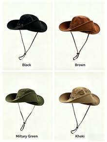 Sombrero de ala ancha de poliéster para senderismo, camping y uso diario casual - multicolor - Ver 1