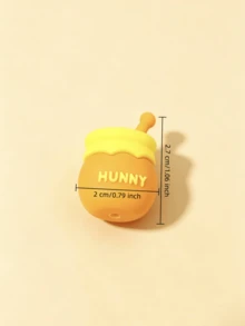 10 Stücke Silikon Honigtopf Perlen, geeignet für Stifte, Schlüsselanhänger DIY, süße Cartoon Honigtopf Abstandsperlen für Schmuckherstellung, orange-gelbe Perlen Accessoires für Armband Halskette - Verschiedenfarbig - Übersicht 4