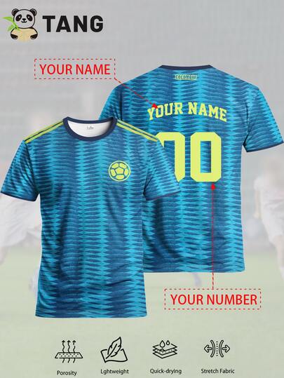 Áo bóng đá nam Colombia mùa giải 25/26 sân khách, thiết kế riêng theo yêu cầu, in tên và số, áo thể thao cổ tròn thoải mái, mềm mại và nhẹ, phù hợp cho tập luyện bóng đá, mặc thường ngày và làm quà tặng.
