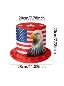 1 Peça Novo Chapéu do Dia da Independência Americana, Chapéu de Torcida da Copa do Mundo, Adereço de Decoração de Festa, Cartola com Bandeira Americana, Adequado para Torcedores de Esportes, Chapéu do Tio Sam, Adereço de Decoração do Dia da Independência Americana, Adequado para o Dia da Independência Americana, Jogos da Copa do Mundo, Reuniões Familiares e Uso Diário - Multicolorido - Visão 11
