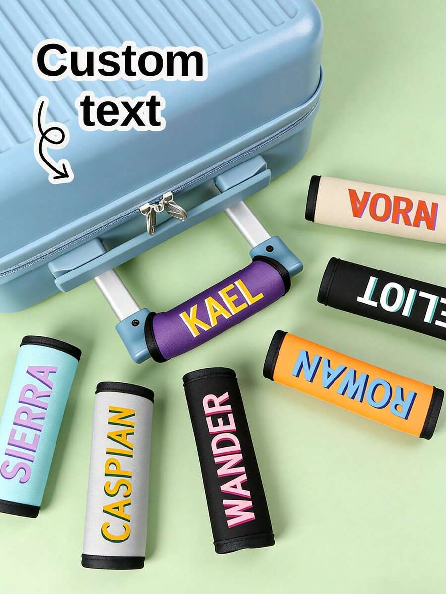 Custom Name Personalized Luggage Handle Wrap Suitcase Identifier Neoprene Luggage Tag For Stroller And Travel - Multicolor - View 1