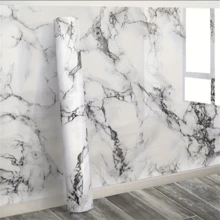 1 Cuộn Giấy Dán Tường Nhà Bếp Giả Đá Cẩm Thạch Dày Chống Thấm Nước và Chống Bám Bẩn, Giấy Dán Tường Tủ Chống Ẩm, Chống Thấm Nước, Cách Nhiệt, Chống Dầu, Chống Cháy, Chịu Nhiệt Cao, Giấy Dán Tự Dính, Giấy Lá Nhôm, Quà Tặng Giáng Sinh/Halloween - Đá cẩm thạch - Xem 3