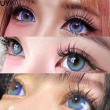 Olhos de fada descartáveis anuais UYAAI para mulheres, na cor azul, com design vívido de 14,5 mm, ideais para cosplay, convenções de quadrinhos, eventos de anime, bailes de máscaras e festas temáticas. - Azul - Ver 3