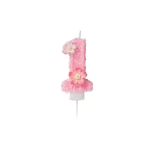 粉色樱花数字蜡烛 0-9 全套，儿童生日蛋糕装饰，少女闪亮花朵蜡烛，甜品桌装饰，派对拍照道具，浪漫氛围蜡烛，适用于生日派对、单身派对、结婚纪念日、母亲节、毕业典礼、毕业派对 - 櫻花主題1 - 查看 16