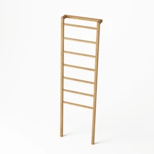 Bamboo Towel Rack, Natural - Maroon - View 6