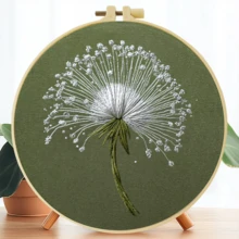 1pc 15*15cm/5.9*5.9in-20*20cm/7.9*7.9in Dandelion Embroidery Kit, DIY Handmade Embroidery Set, Suitable For Adult Beginners, Home Gift, Women's Sewing Gift, Includes User Manual, Printed Pattern Fabric, Embroidery Hoop, Needle And Thread - A - View 9