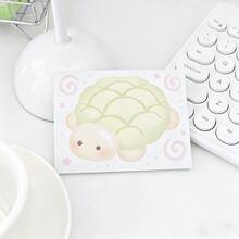 Libreta cuadrada con diseño de tortuga y sakura, sin adhesivo, 50 páginas/libro, patrón floral dulce en rosa, con puntos y estrellas, adecuado para oficina, escuela y organización del hogar, artículos de papelería con tema rosa - Multicolor - Ver 3