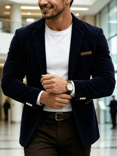 Men's Retro Style Suit Jacket, Men's Gift Suit Jacket, Slim Fit Design, Comfortable And Confident Wear, Suitable For Formal Occasions, Business Meetings And Parties