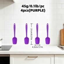 Conjunto de 2/4 espátulas multifuncionais de silicone, resistentes ao calor, para confeitaria, raspador de glacê e espátula para bolo, 4 cores. - Ver 15