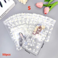 200 piezas Bolsas de embalaje de regalo transparentes gruesas con patrón floral, autosellantes, adecuadas para regalos de vacaciones, cumpleaños, bodas, almacenamiento diario, bolsas de plástico resellables reutilizables - Bolsas de embalaje - Ver 11