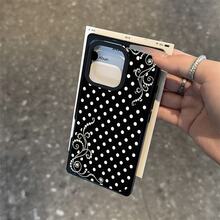 Pearl Polka Dot Dream Patterned Card Holder Leather Case Is Compatible With IPhone 17 Pro Max/Air/16/15/14/13/12/11.For  S22/S23/S24/25. It's An Ideal Gift For Christmas, Valentine's Day, And New Year's, Perfect For Boyfriends, Girlfriends, And Family. - Đen 2 - Xem 36